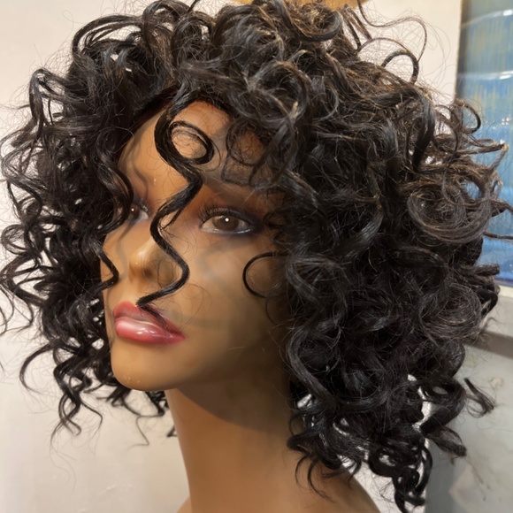 Mane Concept Black Curly Synthetic wig - Picture 6 of 11